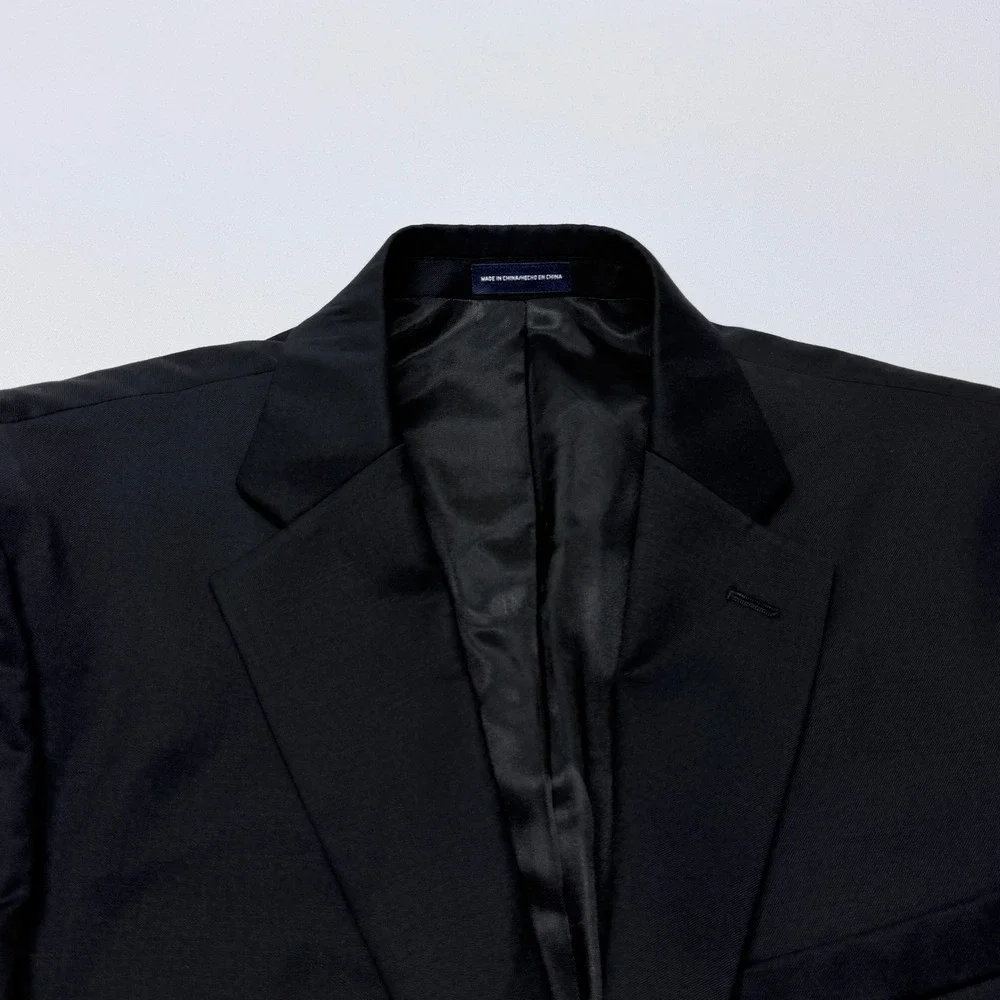 Stafford Performance Mens Black Two Button Suit Jacket Blazer 40L